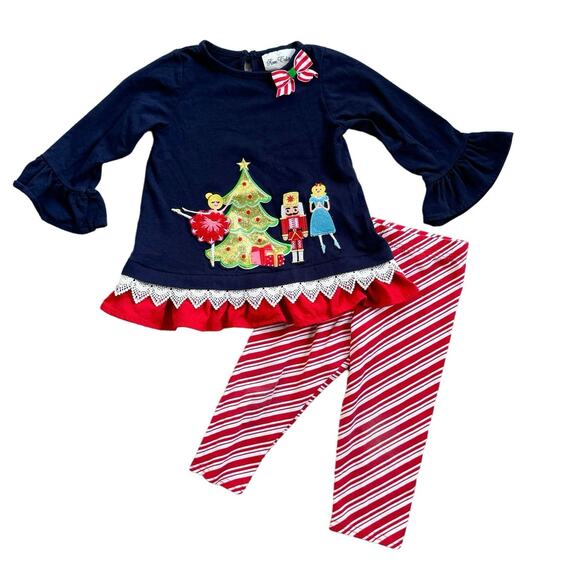 Rare Editions Girls Christmas Two Piece Set 24m - Picture 1 of 7
